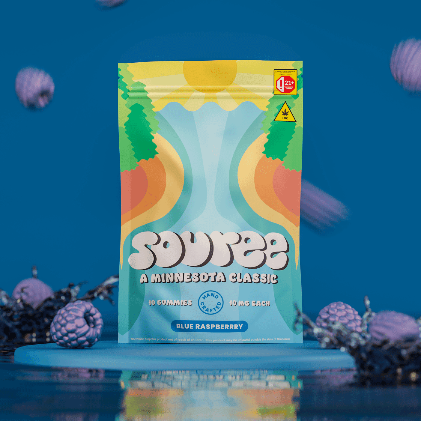 Souree Blue Raspberry Gummies- 100mg