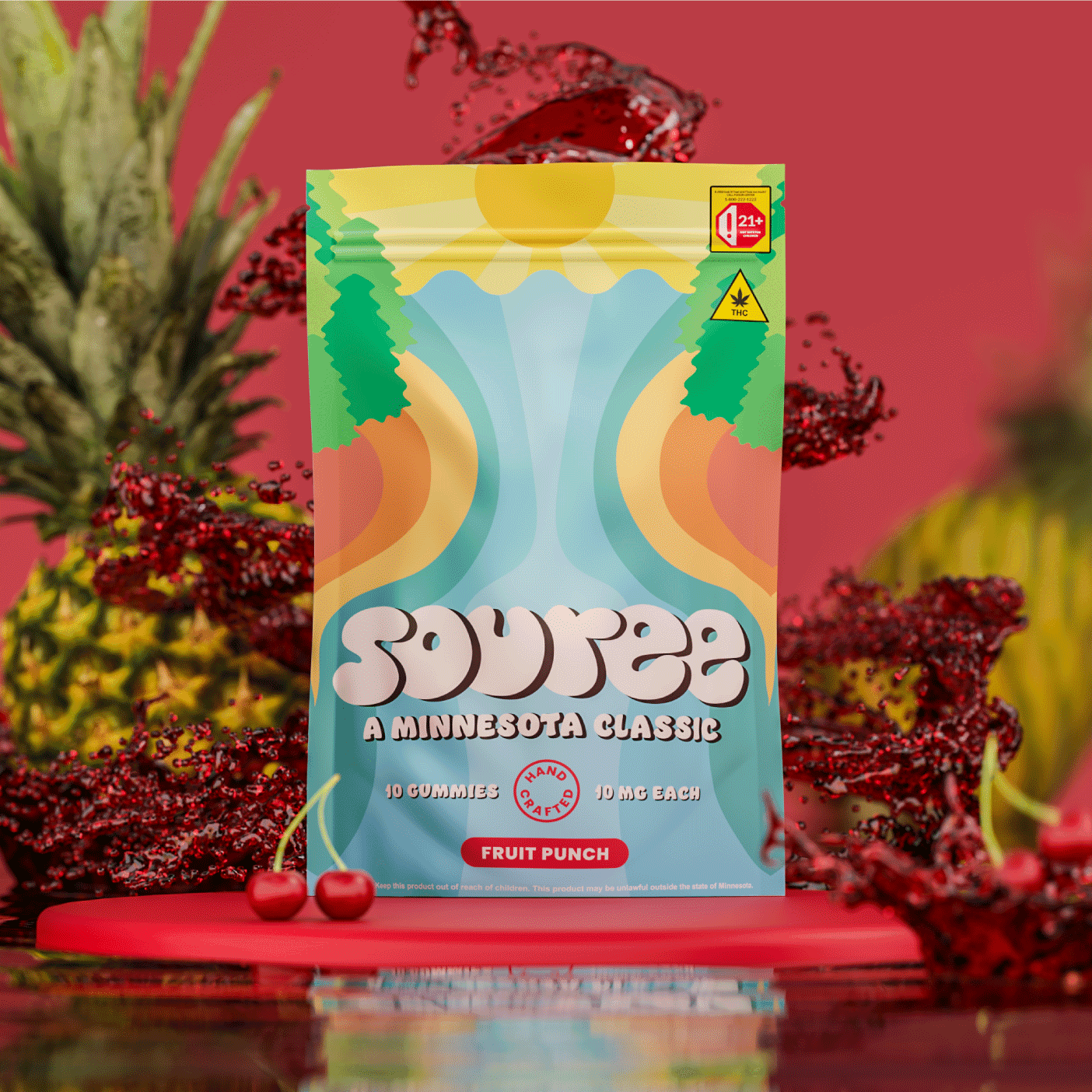 Souree Fruit Punch Gummies- 100mg
