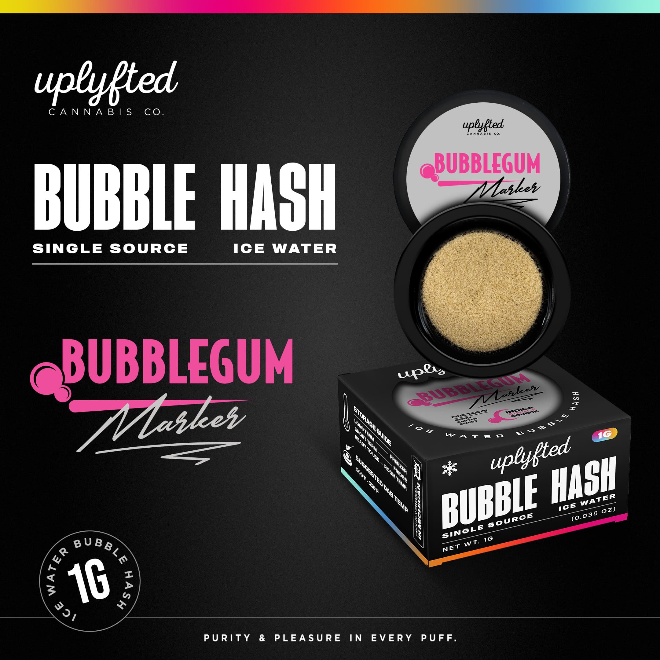 Uplyfted Cannabis Co. BUBBLEGUM MARKER BUBBLE HASH