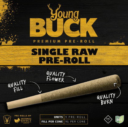Butterfly Effect by Grow Ohio BE Young Buck - Peach Dosi .5g Preroll 5pk Indica