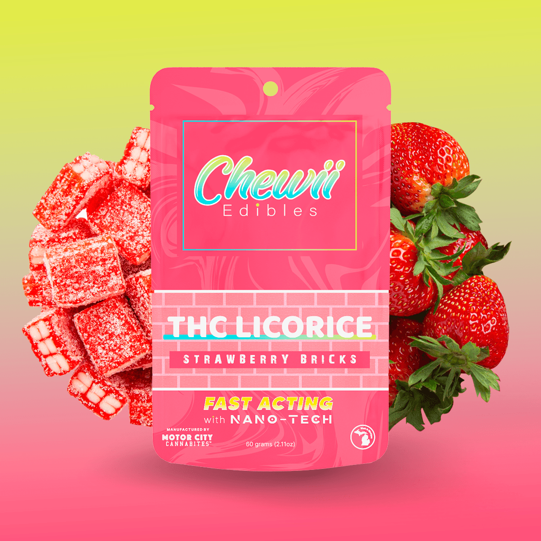Chewii Strawberry | Fast Acting 200mg Licorice Bricks