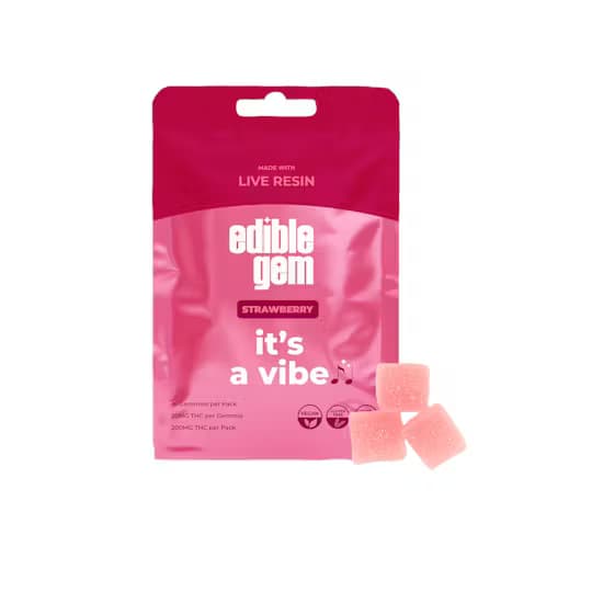 Edible Gem It's a Vibe Strawberry Live Resin Gummies