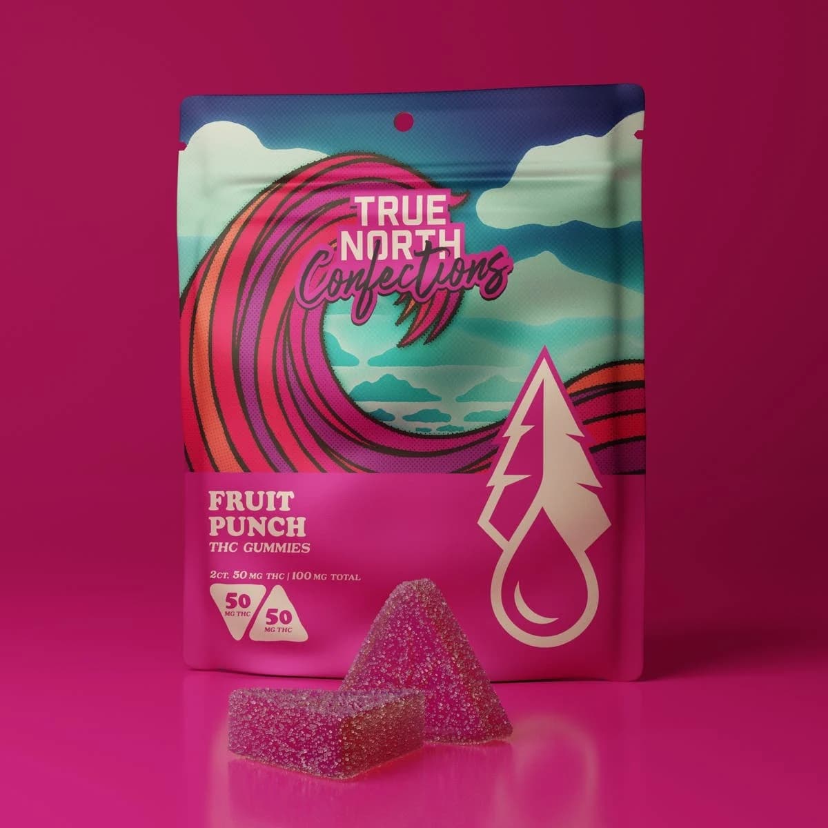 TRUE NORTH 200MG True North 4x50mg Fruit Punch Vegan Gummies