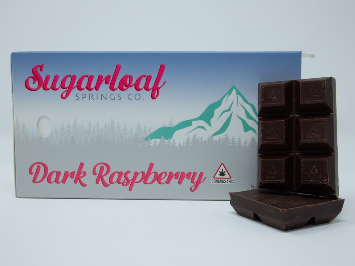 Sugarloaf Springs SMS Dark Raspberry Chocolate Bar 100mg