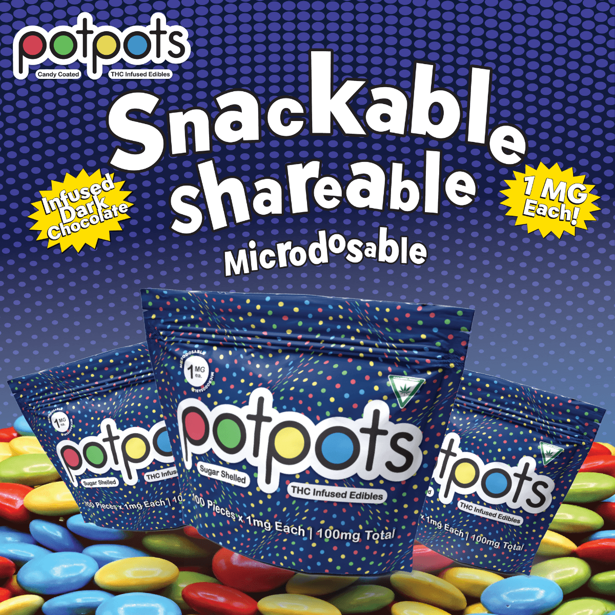 Potdots 100mg Dream Pot Pots - Dark Chocolate