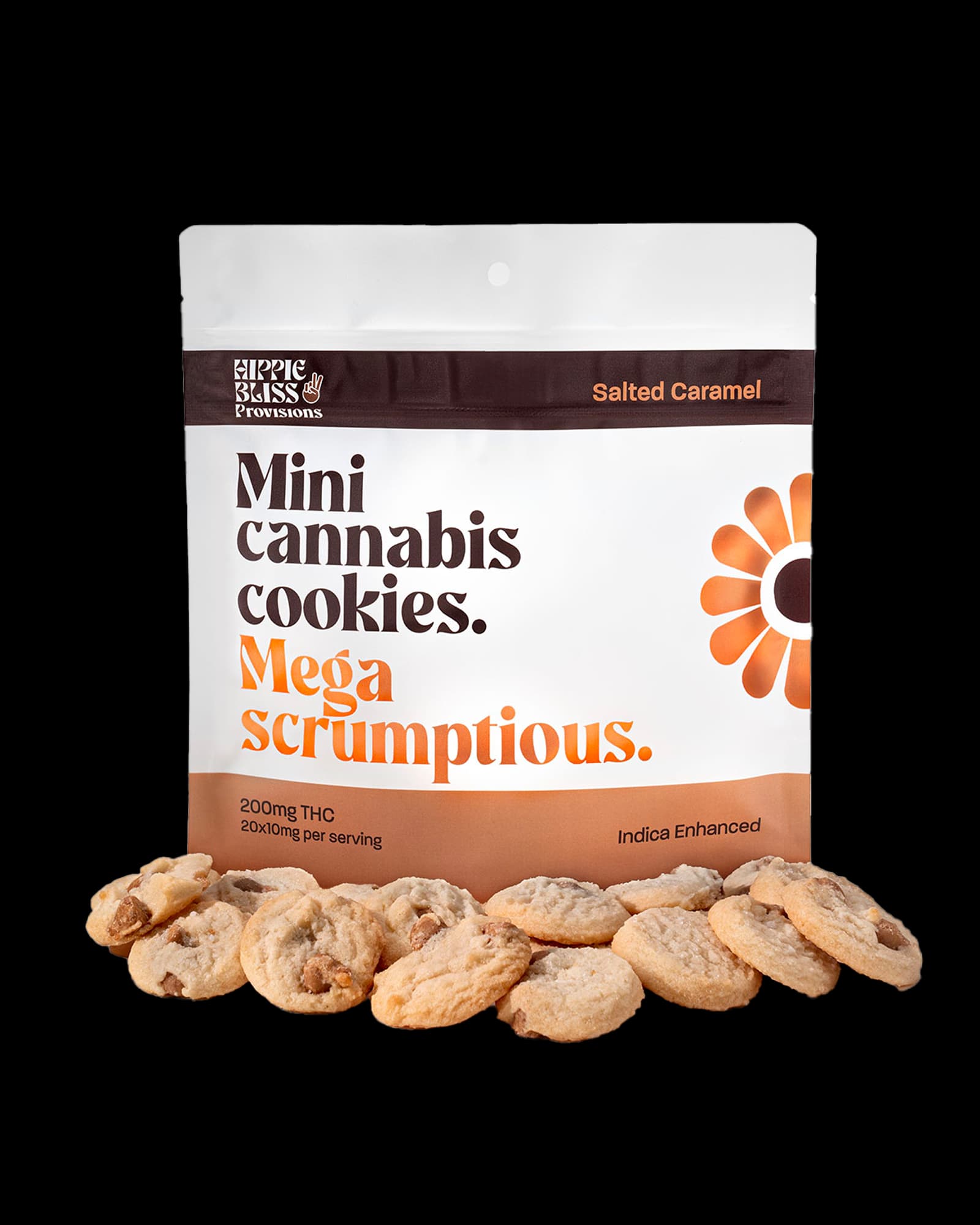 Hippie Bliss SALTED CARAMEL MINI COOKIES 200MG
