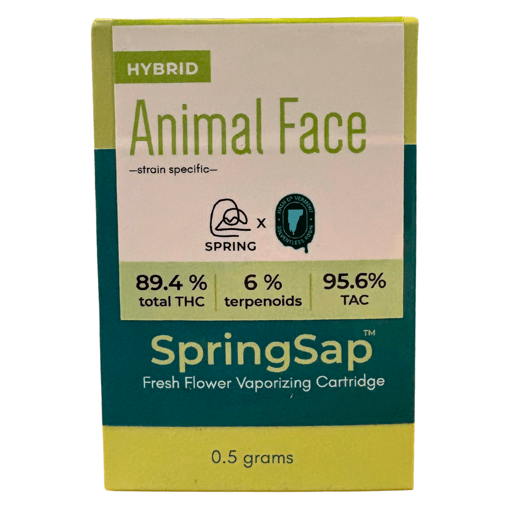 Spring Live Resin Vape Cart | SpringSap: Animal Face | Spring x Hash Co VT