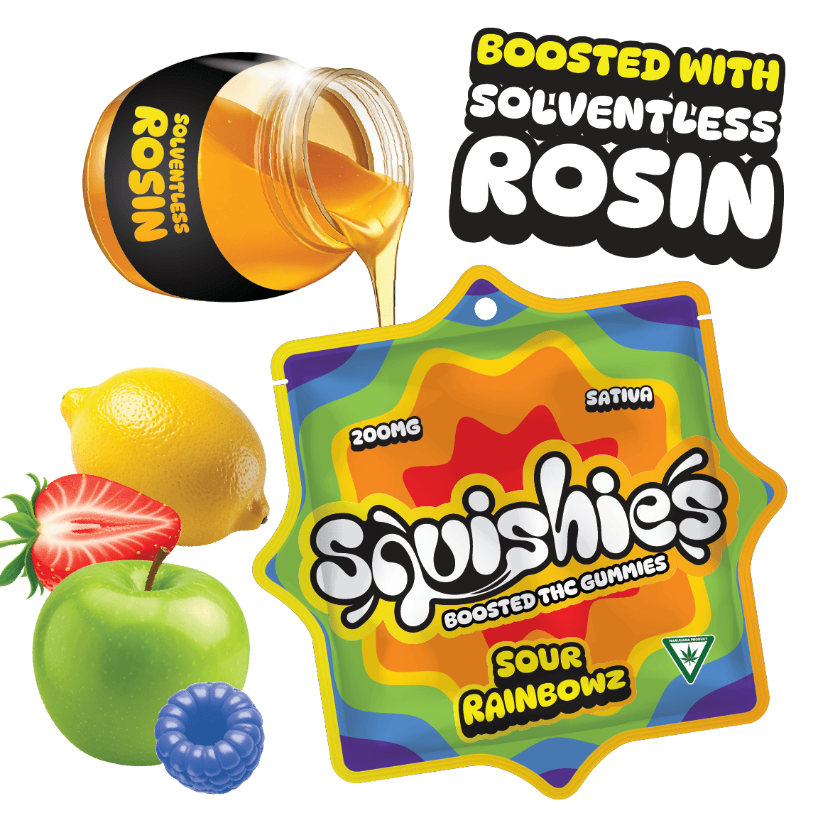 Squishies Squishies 200mg Gummies Sour Rainbowz