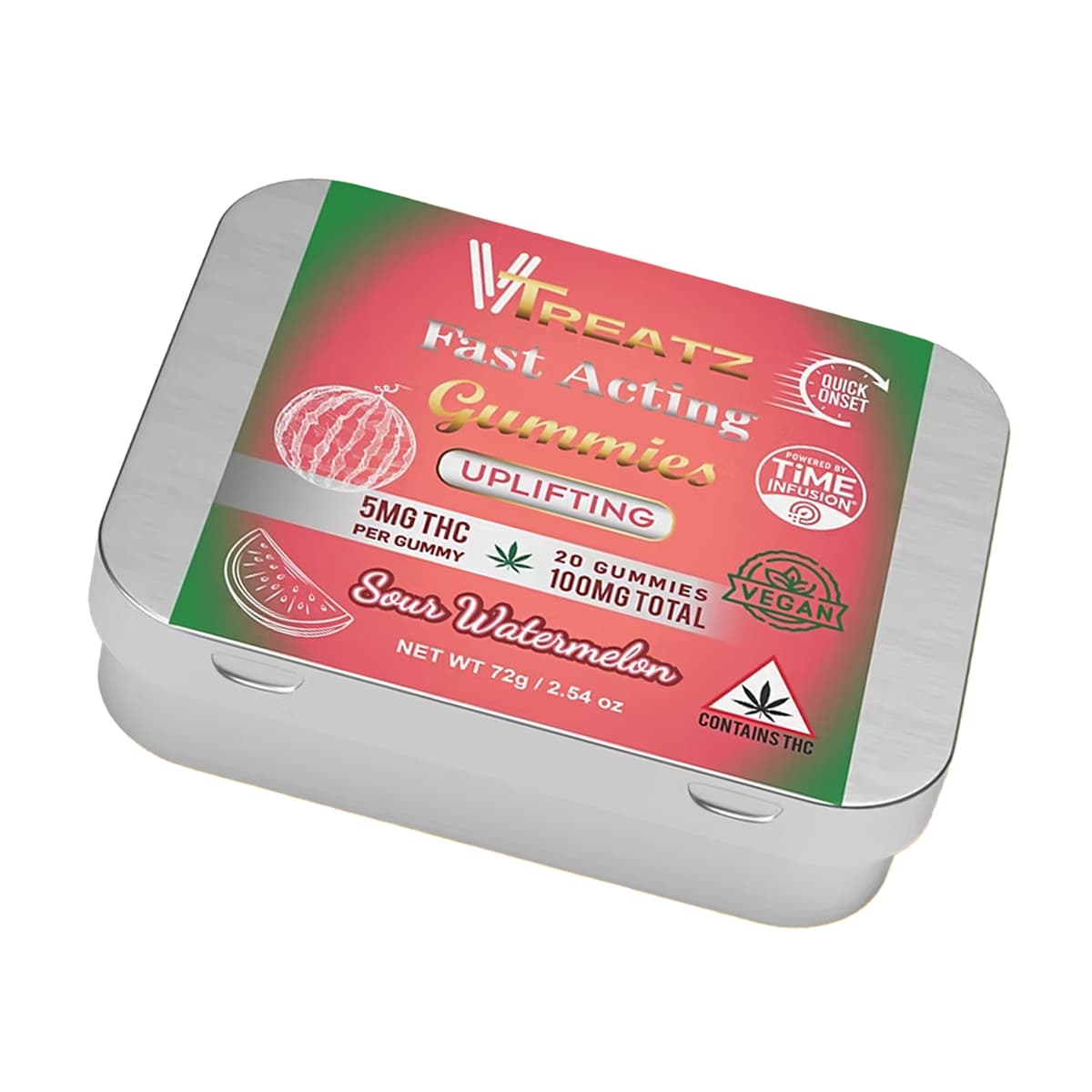 VTreatz 100mg Edible Pack | Sour Watermelon Gummies | VTreatz
