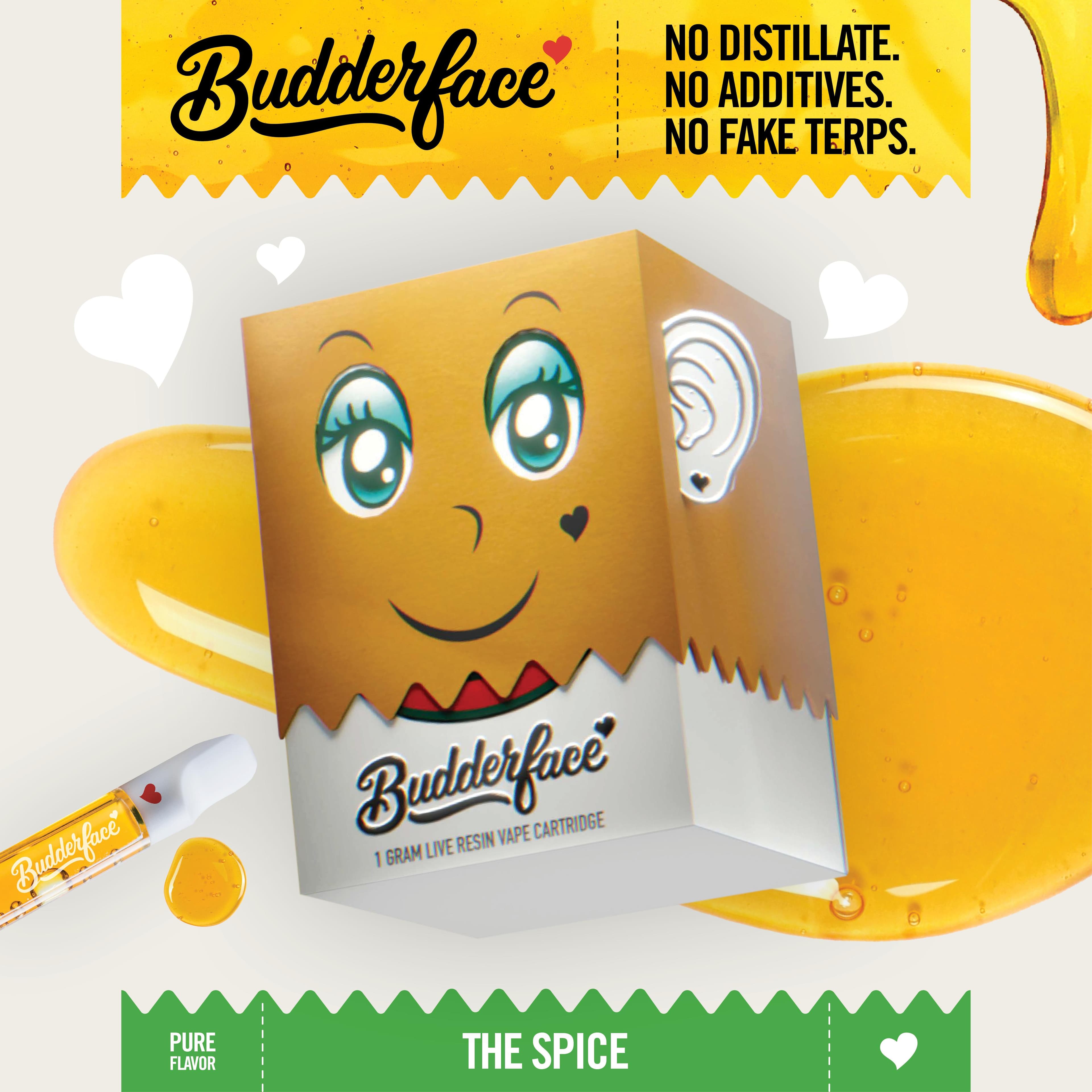 Budderface Budderface 1g Live Resin Cart The Spice