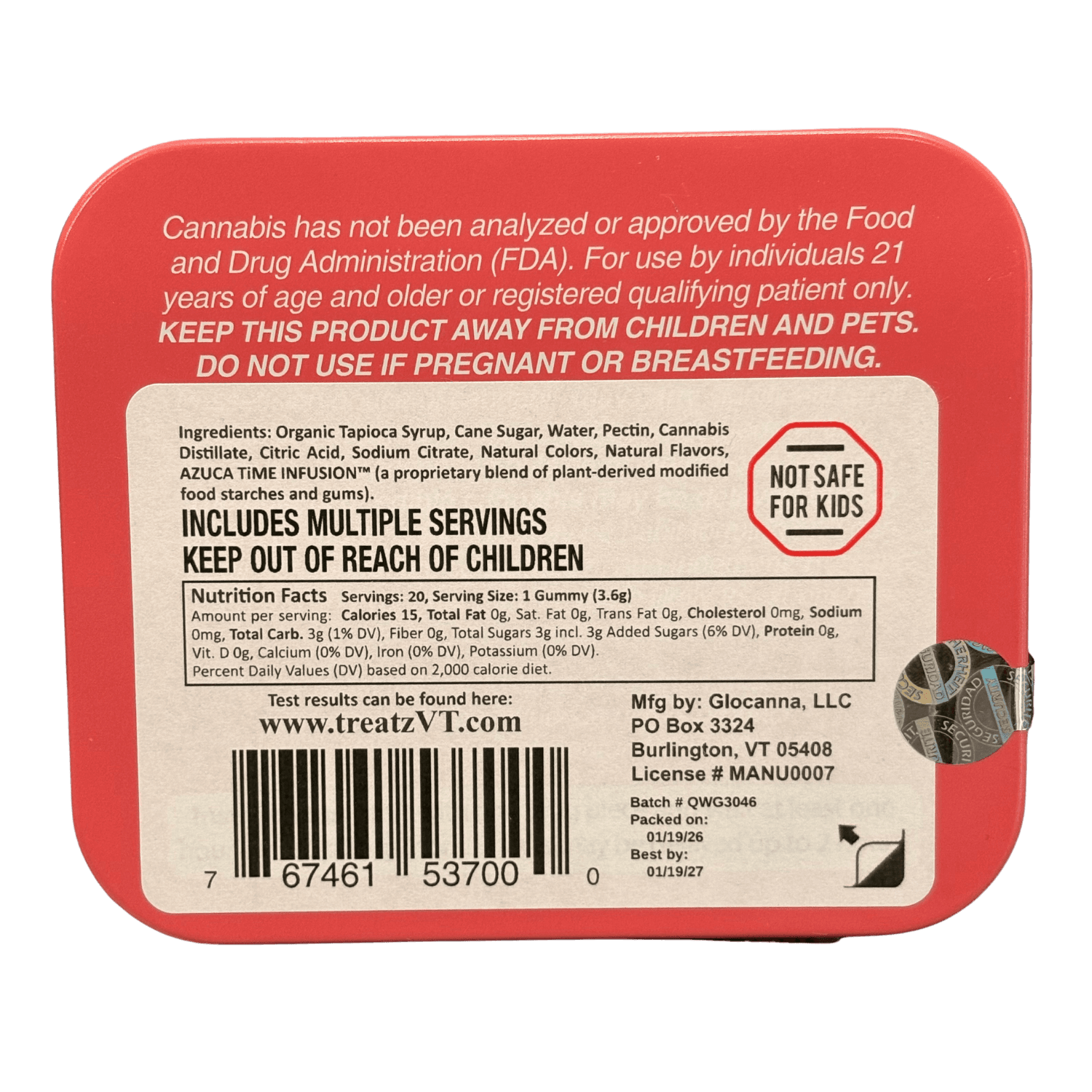 VTreatz Sour Watermelon Fast Acting Gummies | 100mg | VTreatz