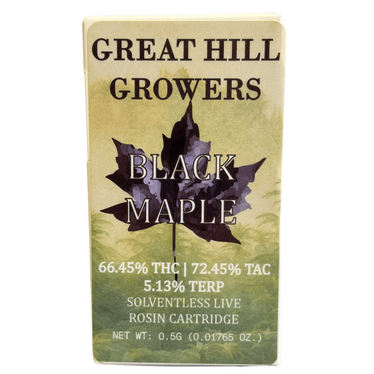 Great Hill Growers Live Rosin Vape Cartridge - 1/2g | Great Hill Growers | Black Maple