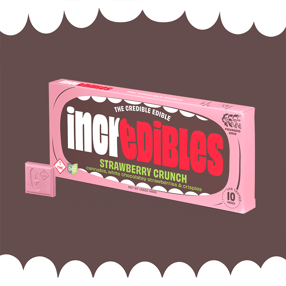 Incredibles | Strawberry Crunch 10pc | 100mg Chocolate Bar
