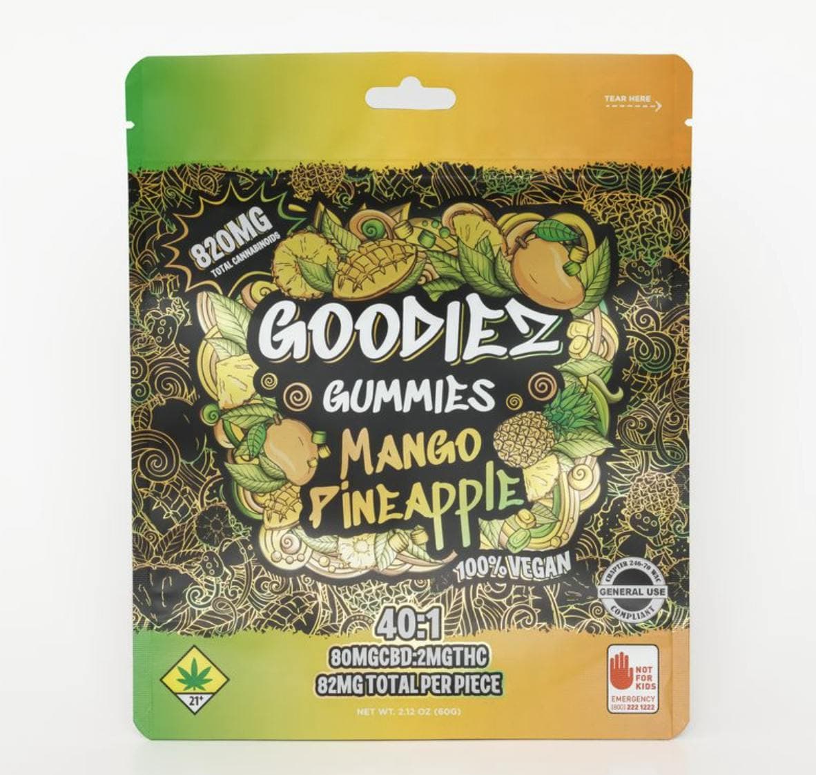 Mango Pineapple Gummies 820mg Cbd/thc