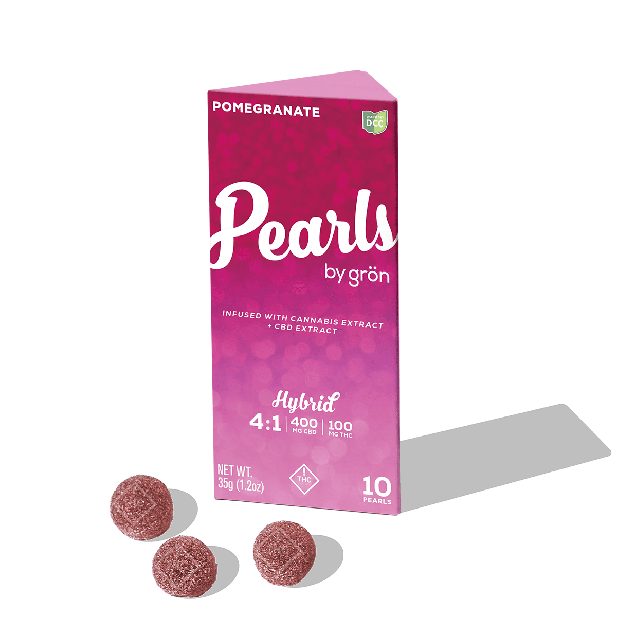 Pomegranate Pearls 4:1 CBD/THC - 110mg (Hybrid) | Gron