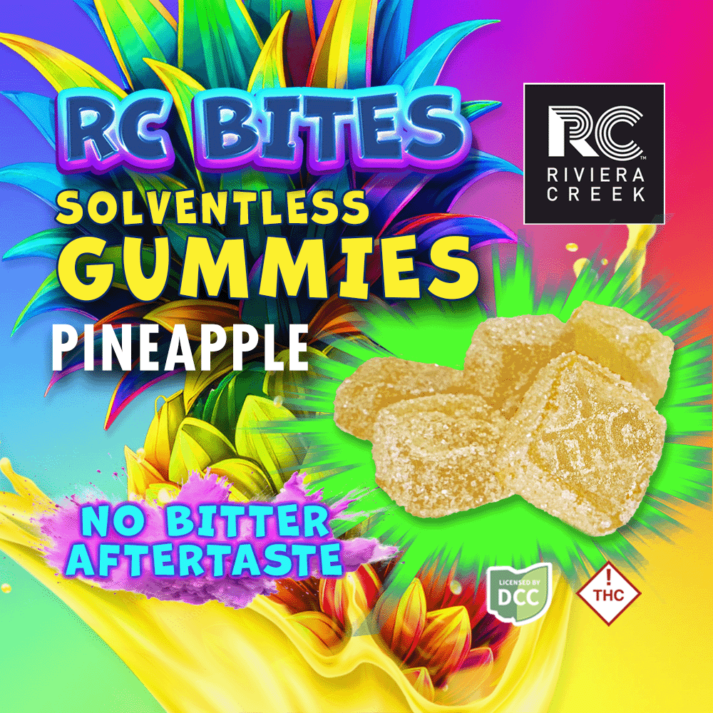 RC Bites | Pineapple 10pc | 100mg Solventless Gummies