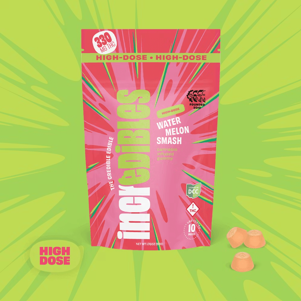 Incredibles - Watermelon Smash (High Dose) - Gummies - 500mg (10pk) - Hybrid