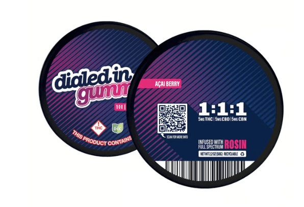 Acai Berry | Live Rosin Gummies | 1:1:1 THC:CBD:CBN | 20 x 5mg