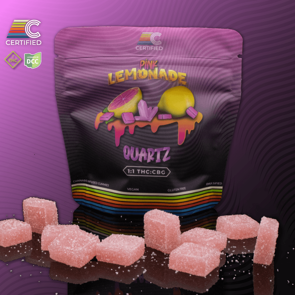 Pink Lemonade Quartz 1:1 THC:CBG Gummies | 10 Pack