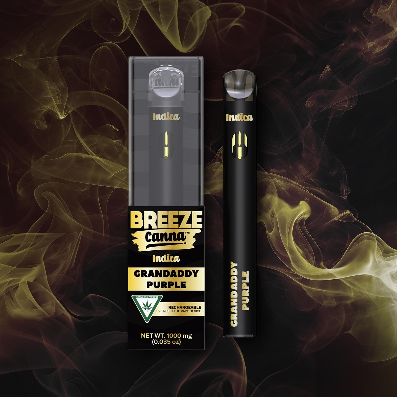 Grandaddy Purple - Indica Live Resin 1g PLUS Vape Device — BREEZE Canna