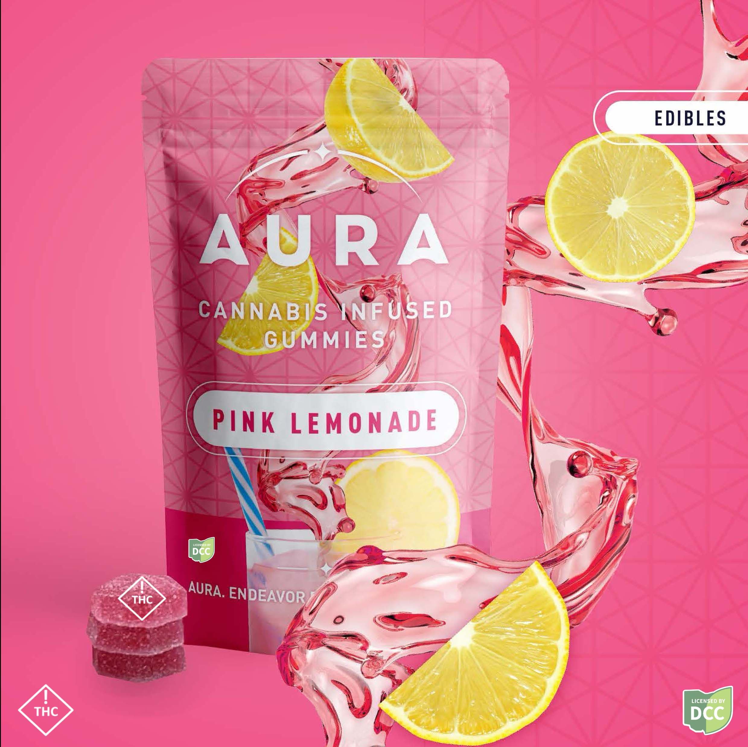 Aura - Pink Lemonade Entourage Gummies - 11ct - 110mg