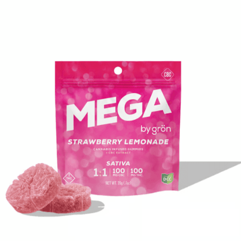 Gron - Strawberry Lemonade 1:1 CBC Sativa Mega Gummy Pearl - 10ct - 110mg