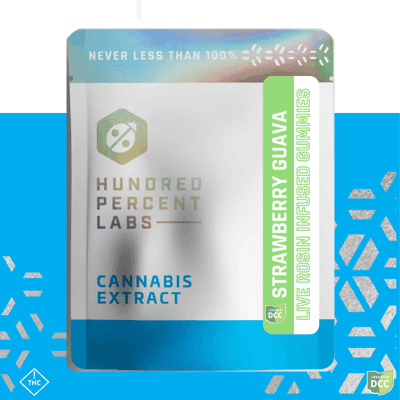 Hundred Percent Labs - Strawberry Guava - Live Rosin Gummies - 110mg (10pk) - Hybrid