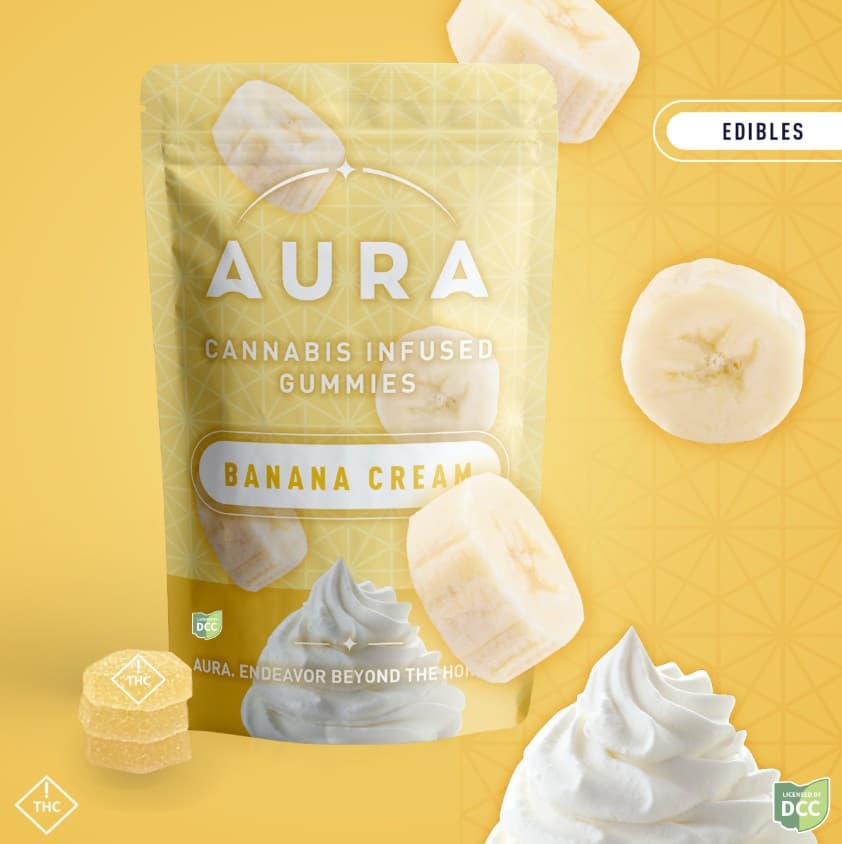 Aura - Banana Cream + CBC Gummies - 12ct - 110mg