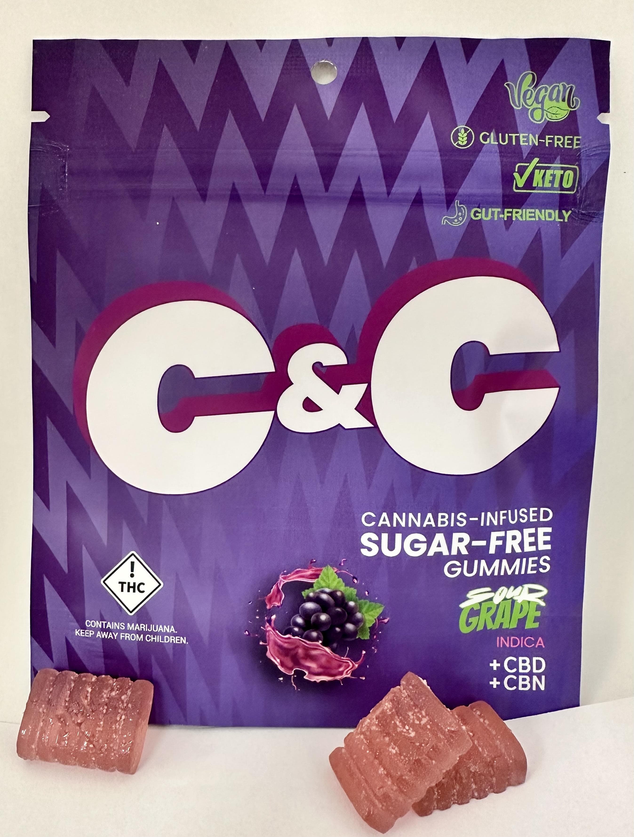 Chew & Chill | Sugar Free Sour Grape 2:1:1:1 CBD:CBG:CBN 10pc | 110mg  Gummies