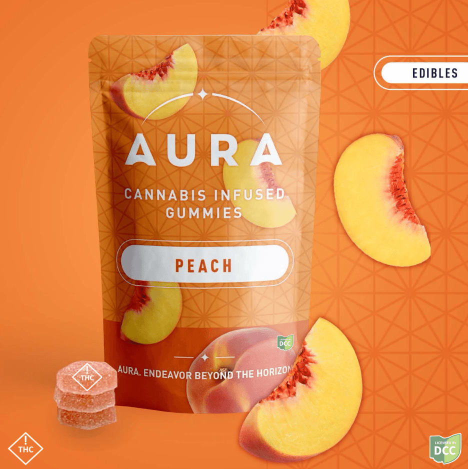Aura - Peach + CBC Gummies - 12ct - 550mg