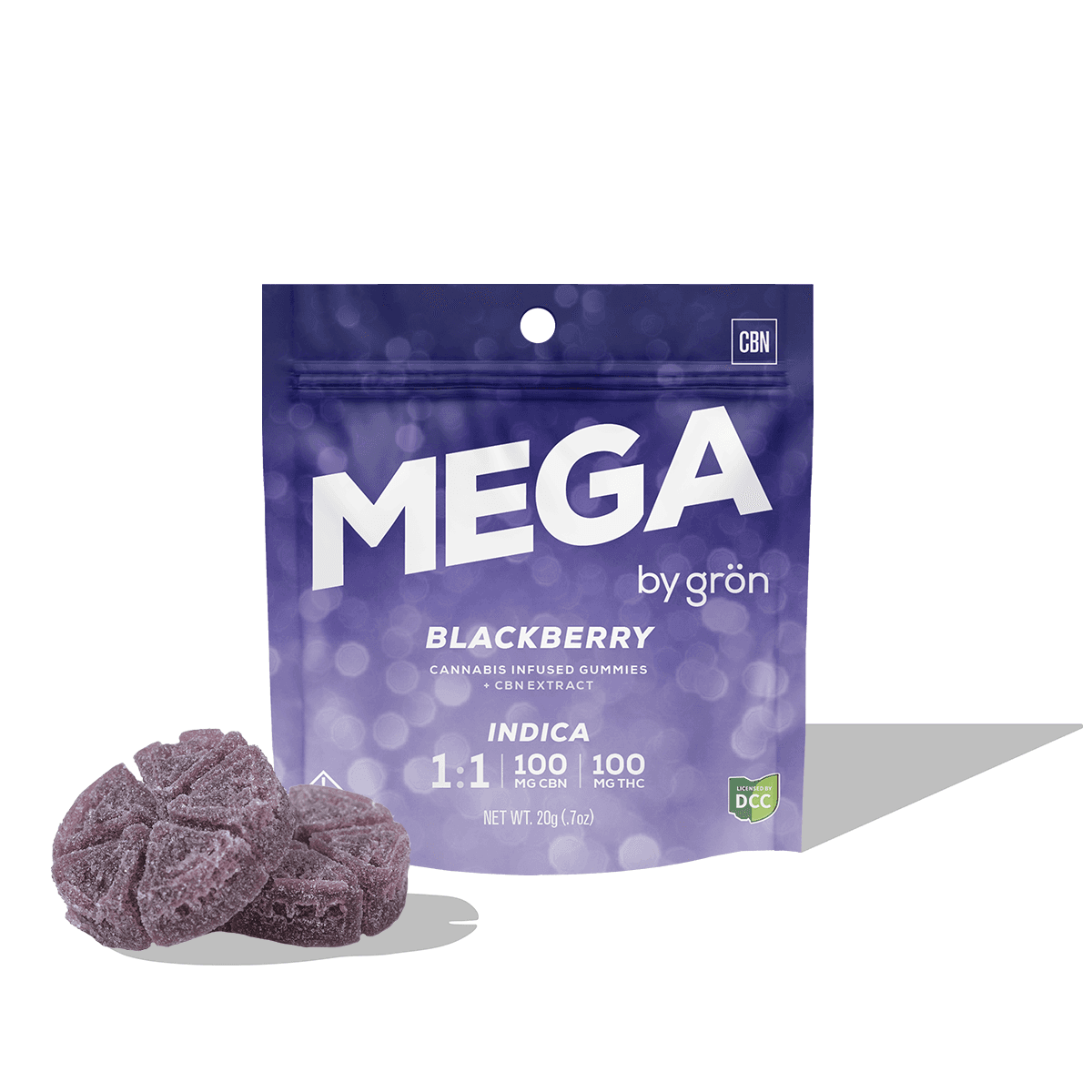1:1 Blackberry MEGA 10-Pack - CBN/THC - Indica (500mg)