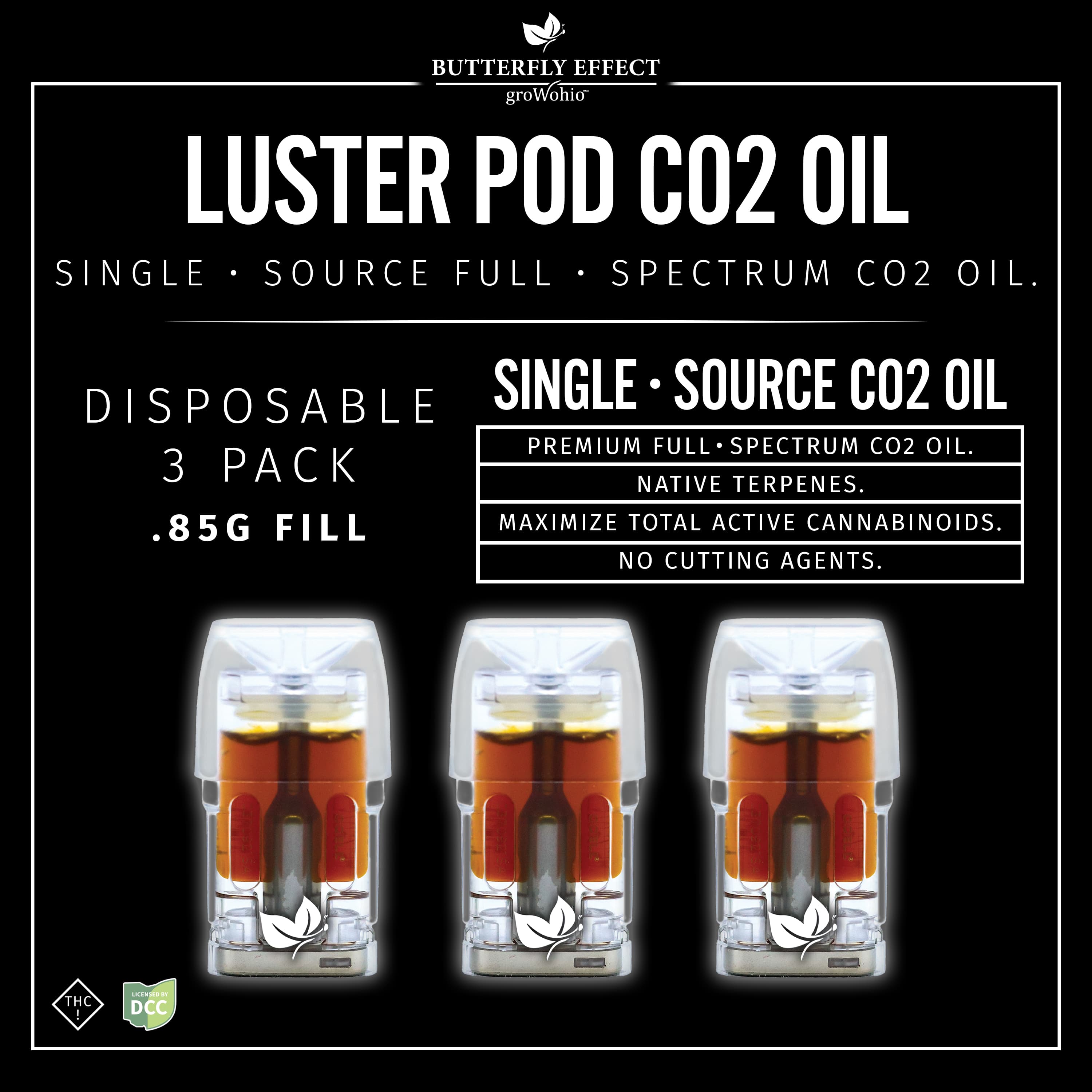 Super Lemon Haze Luster Pod 3PK .85g each (Sativa) | Butterfly Effect