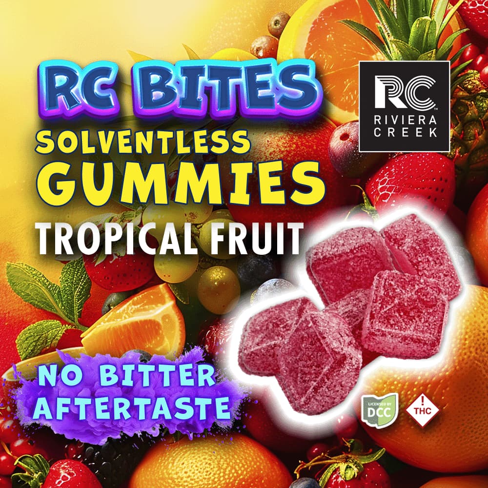 Riviera Creek: Tropical Fruit - RC Bites Solventless Gummies 3pk 30mg