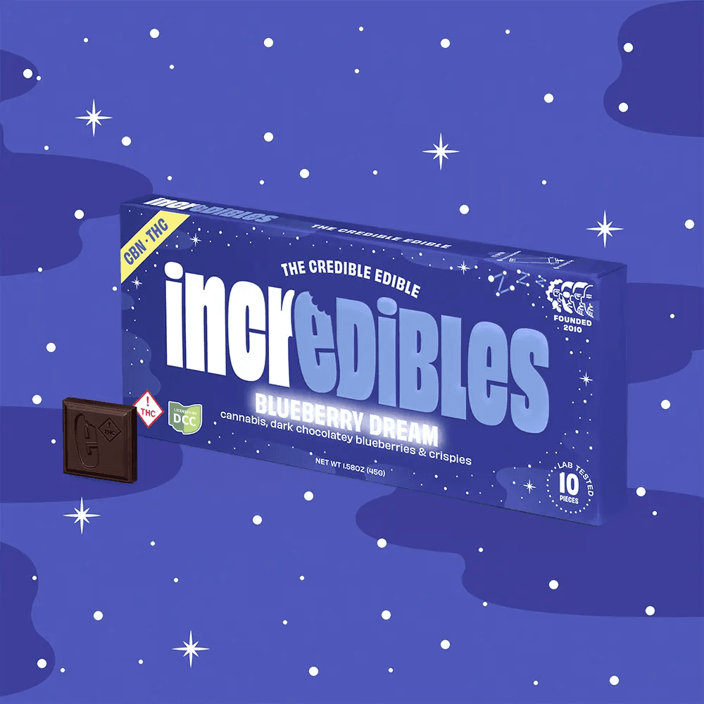 Incredibles: Blueberry Dream - Chocolate Bar 10pk 100mg