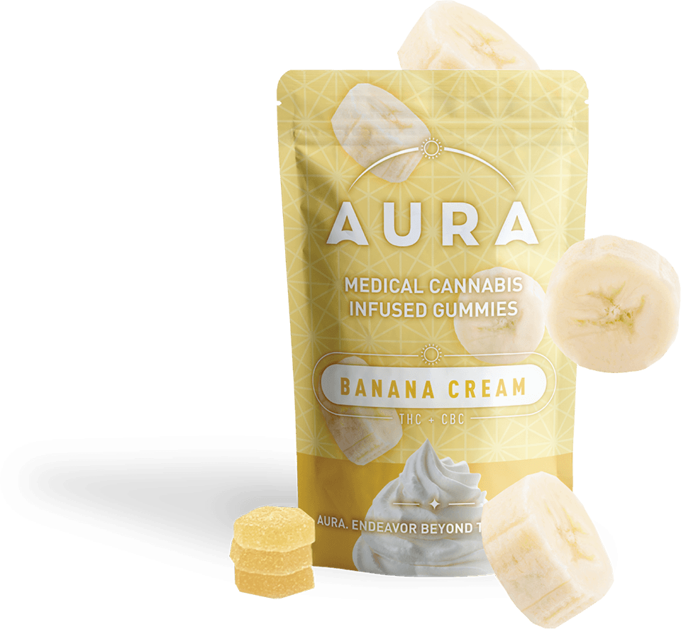 Aura | Banana Cream CBC 24pc | 220mg Gummies