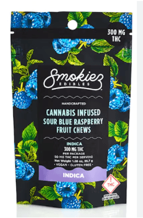 Sour Blue Raspberry 300mg THC Fruit Chews | 6pk