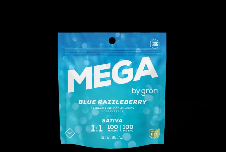 Grön 1:1 Blue Razzleberry Mega Discs - Daytime Sativa - CBG/THC
