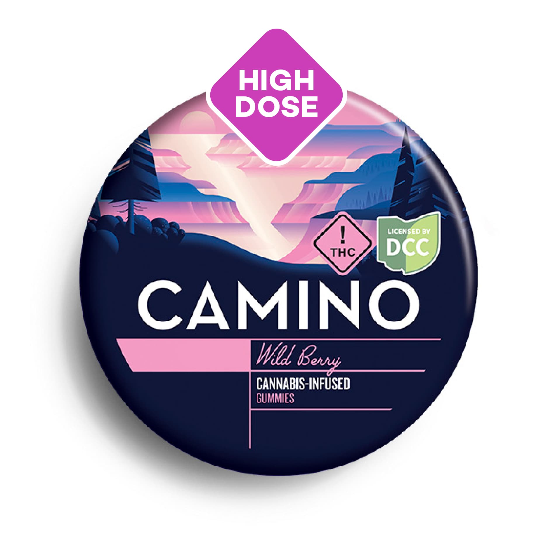 Camino High Dose Wild Berry Gummies | KIVA | 500MG | 20pk | Indica