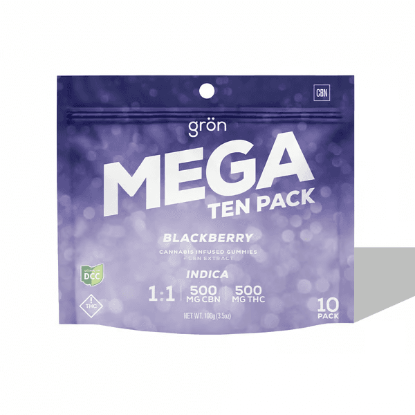 1:1 Blackberry Mega 10-Pack THC/CBN 550mg (Indica) | Grön