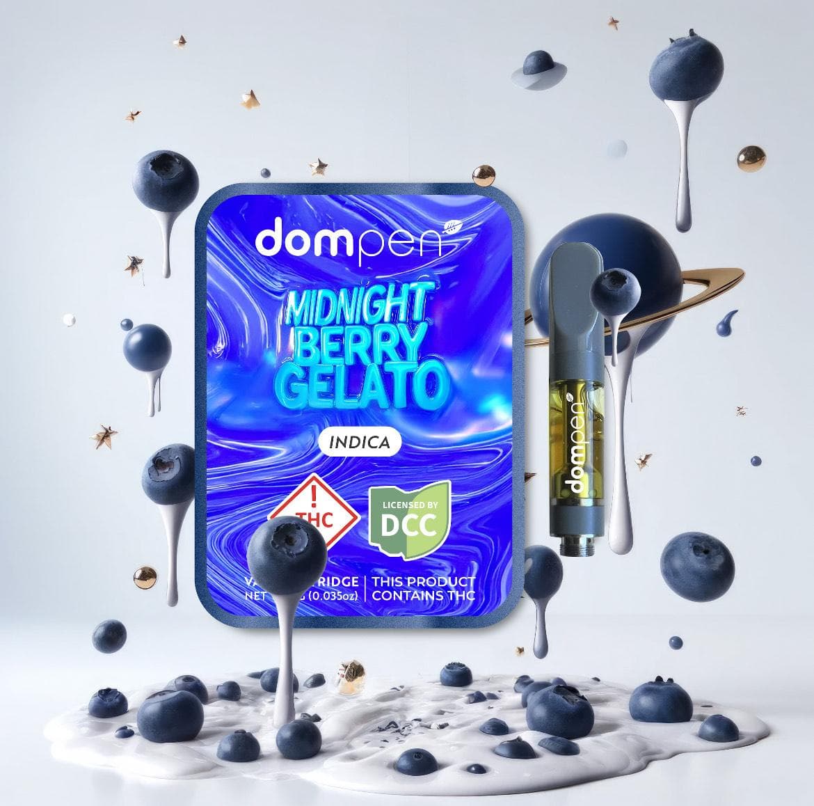 Midnight Berry Gelato Cart 1g (Indica) | Dompen