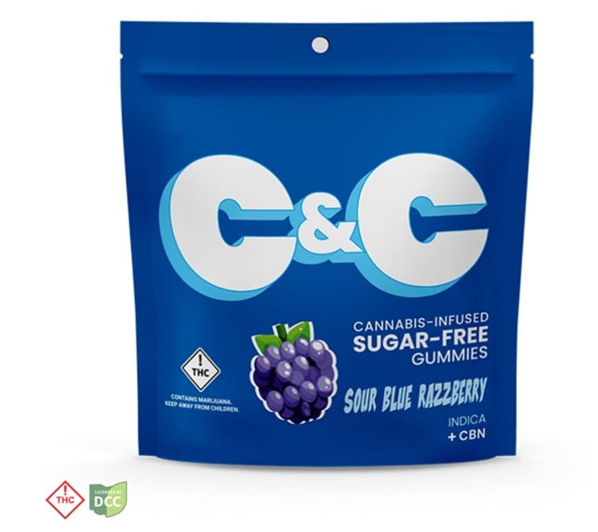 Sour Blue Razzberry 2:1 CBN Gummies | Chew & Chill | 100MG | 10pk | Indica