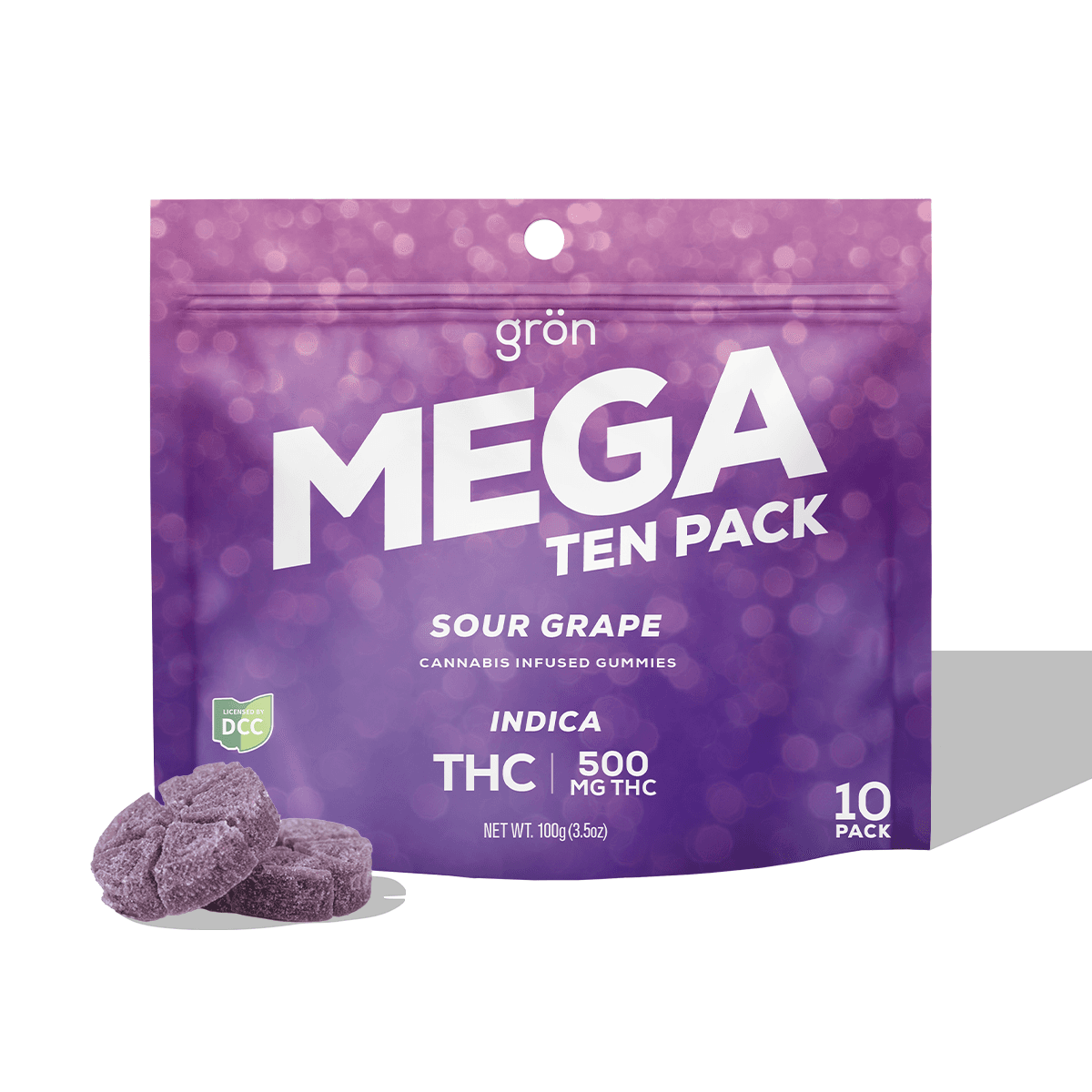 Sour Grape Mega 10-Pack 550mg (Indica) | Grön
