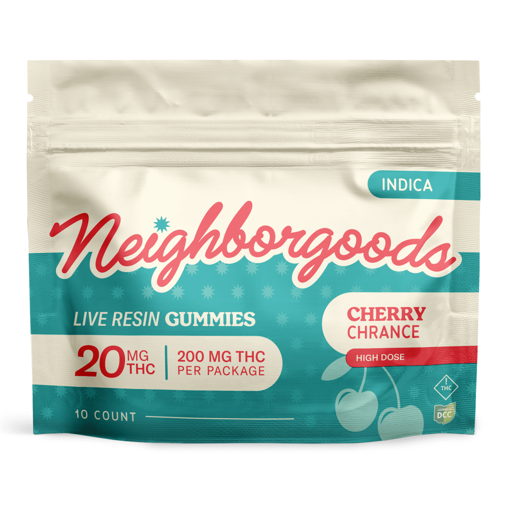 Neighborgoods - Cherry Chrance - Live Resin Gummies - 200mg (10pk) - Indica