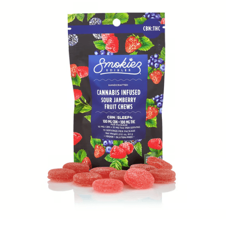 Smokiez - 1:1 Sour Jamberry THC:CBN - Gummies - 100mg (10pk) - Indica