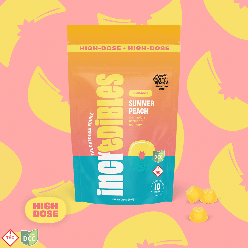 Summer Peach High Dose | Gummies | 10 pack | 500mg THC