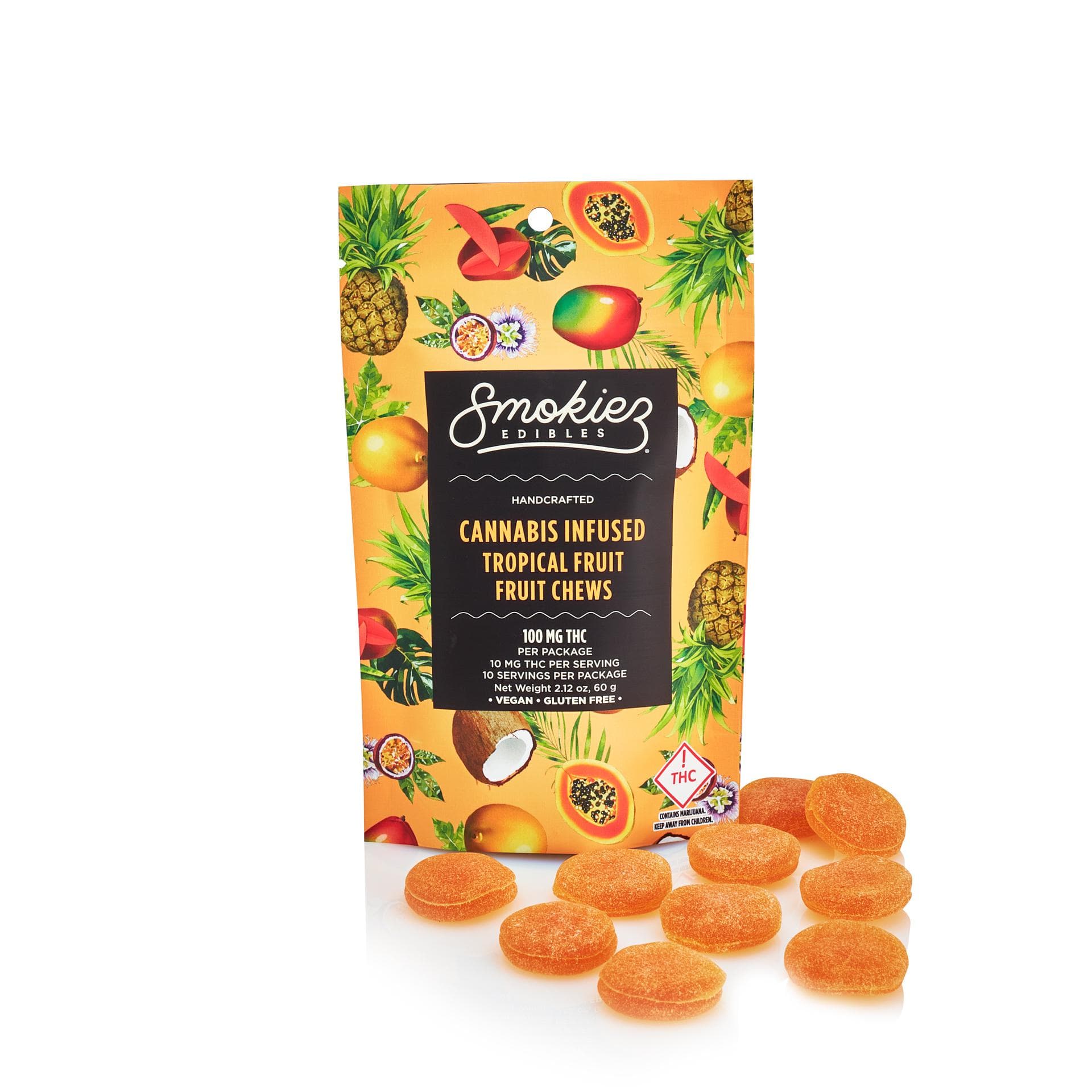 Sour Tropical Fruit Fruit Chews 10pk - 690005