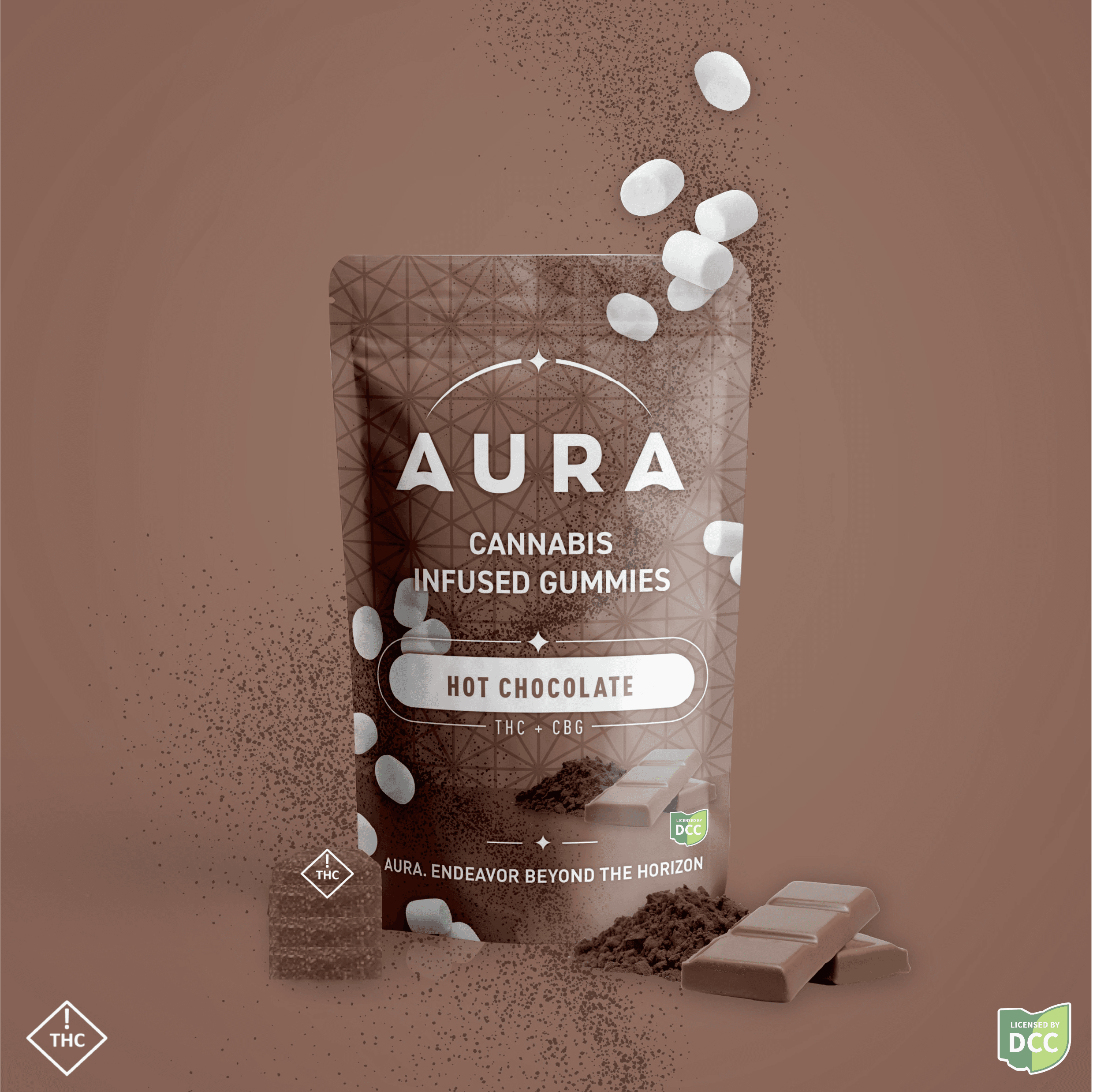 Aura - Hot Chocolate + CBG Gummies - 11ct - 550mg