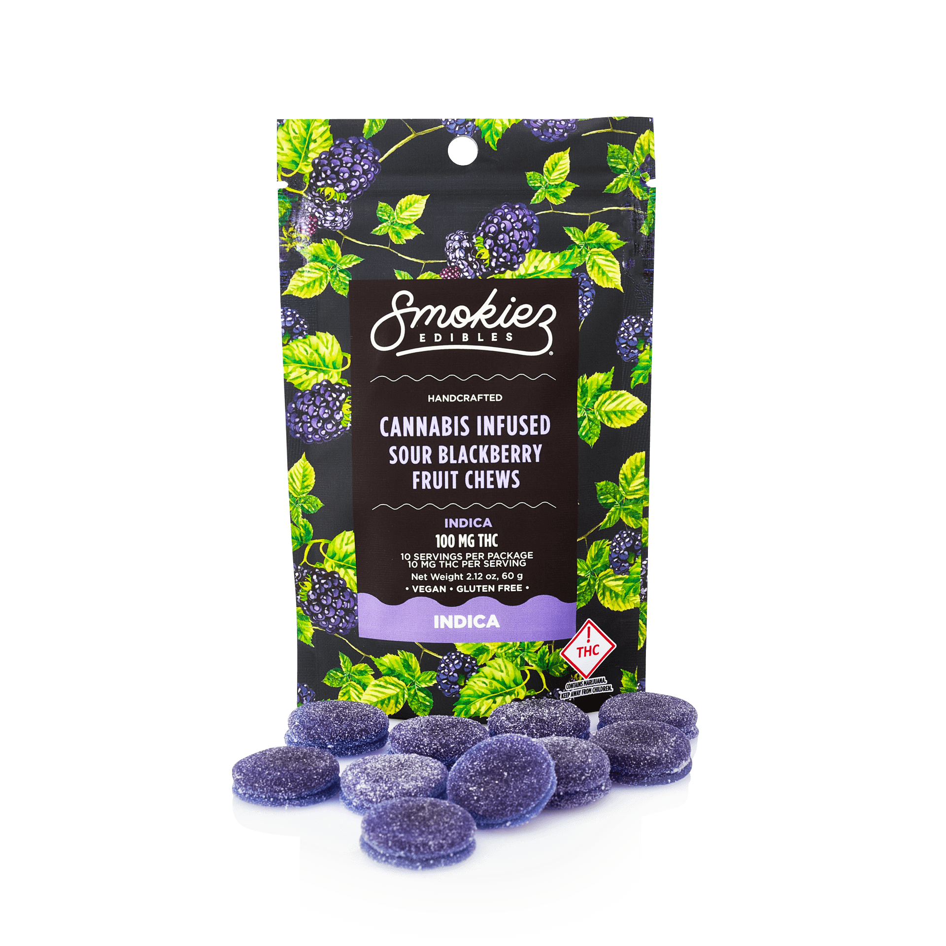 Smokiez: Sour Blackberry - Fruit Chews 10pk 100mg