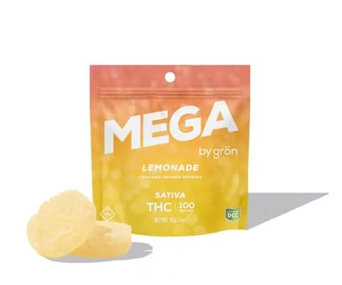 Grön | Gummies | Mega Pearl | Lemonade | 100mg | 2 Pieces