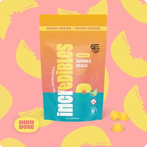 Incredibles - Summer Peach High Dose Gummies - 10ct - 500mg